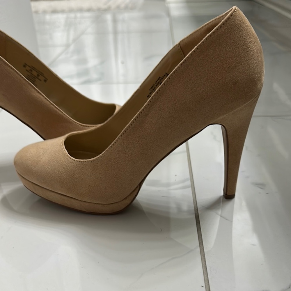 Metaphor Tan Platform Heels with Stiletto
